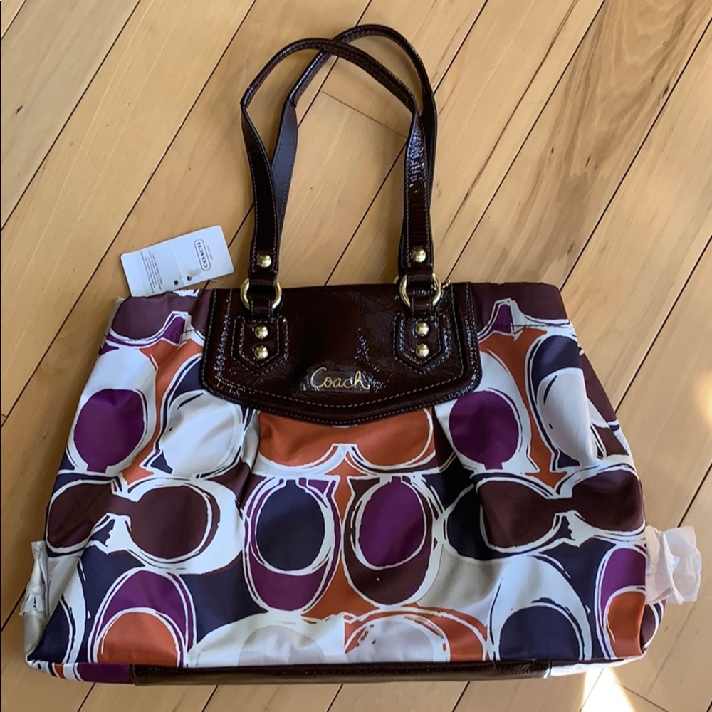 Coach scarf print handbag